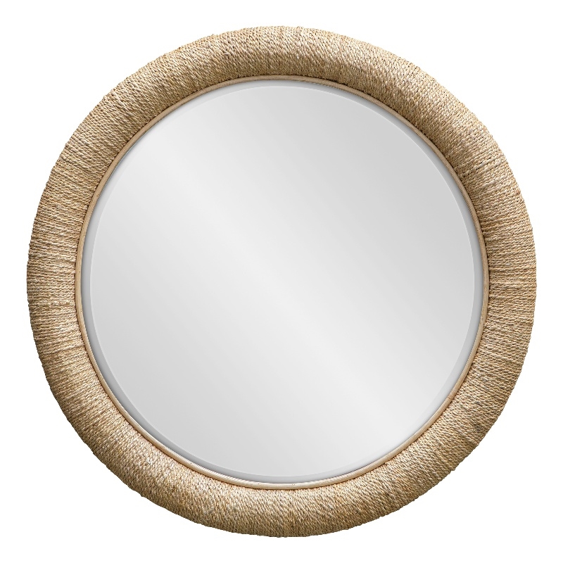 Uttermost Mariner Round Natural Woven Banana and Rattan Mirror in Natural