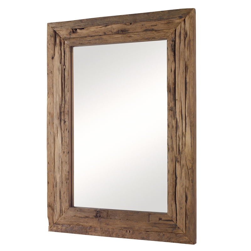 Uttermost Rennick Farmhouse Reclaimed Pine Wood Mirror in Natural Finish