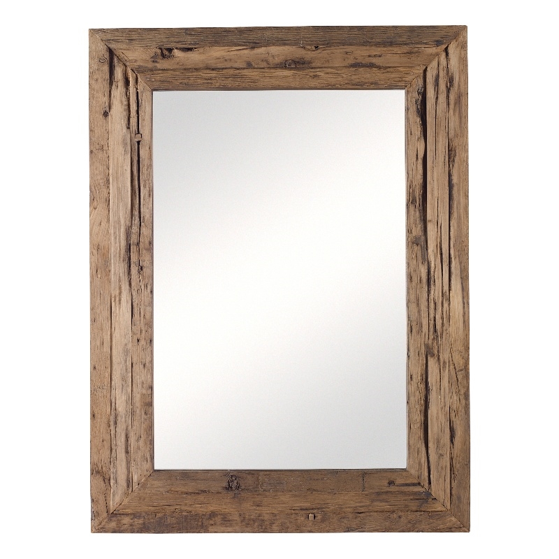 Uttermost Rennick Farmhouse Reclaimed Pine Wood Mirror in Natural Finish