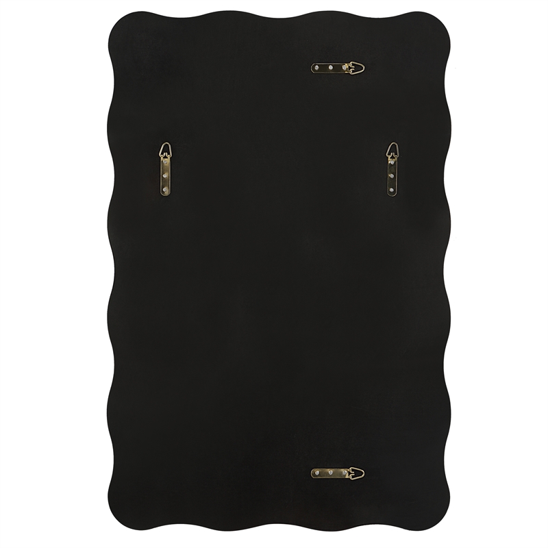 uttermost aneta transitional style wood scalloped mirror in gold