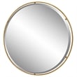 Uttermost Canillo Round Contemporary Iron Metal and MDF Mirror in Gold