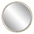 Uttermost Canillo Round Contemporary Iron Metal and MDF Mirror in Gold