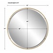 Uttermost Canillo Round Contemporary Iron Metal and MDF Mirror in Gold