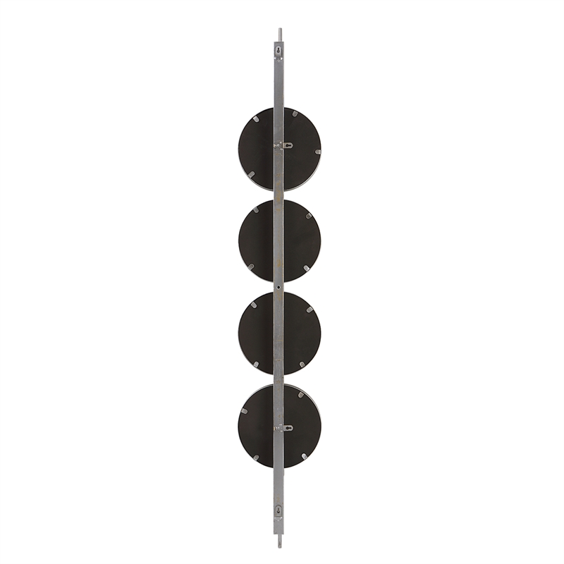 Uttermost Button Contemporary Iron Metal Mirror in Silver Finish
