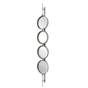 Uttermost Button Contemporary Iron Metal Mirror in Silver Finish