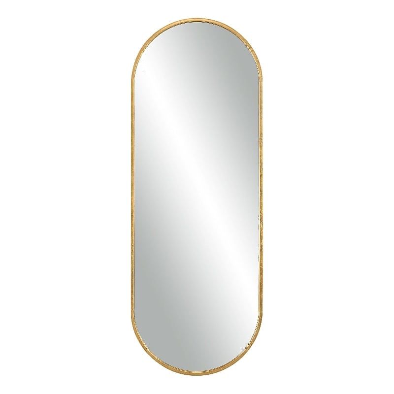 Uttermost Varina Tall Contemporary Iron Metal and MDF Mirror in Gold