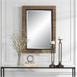 Uttermost Island Contemporary Iron Metal Braided Straw Mirror in Natural