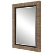 Uttermost Island Contemporary Iron Metal Braided Straw Mirror in Natural