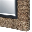 Uttermost Island Contemporary Iron Metal Braided Straw Mirror in Natural