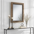 Uttermost Island Contemporary Iron Metal Braided Straw Mirror in Natural