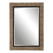 Uttermost Island Contemporary Iron Metal Braided Straw Mirror in Natural