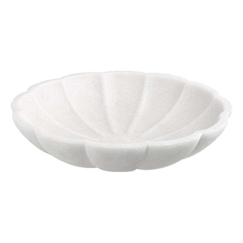 Uttermost Petal Contemporary Style Ricestone Bowl in White Finish