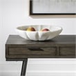 Uttermost Petal Contemporary Style Ricestone Bowl in White Finish