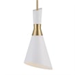 Uttermost 1-Light Contemporary Metal Mini Pendant in Brass/White Finish