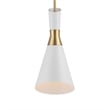 Uttermost 1-Light Contemporary Metal Mini Pendant in Brass/White Finish