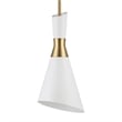 Uttermost 1-Light Contemporary Metal Mini Pendant in Brass/White Finish