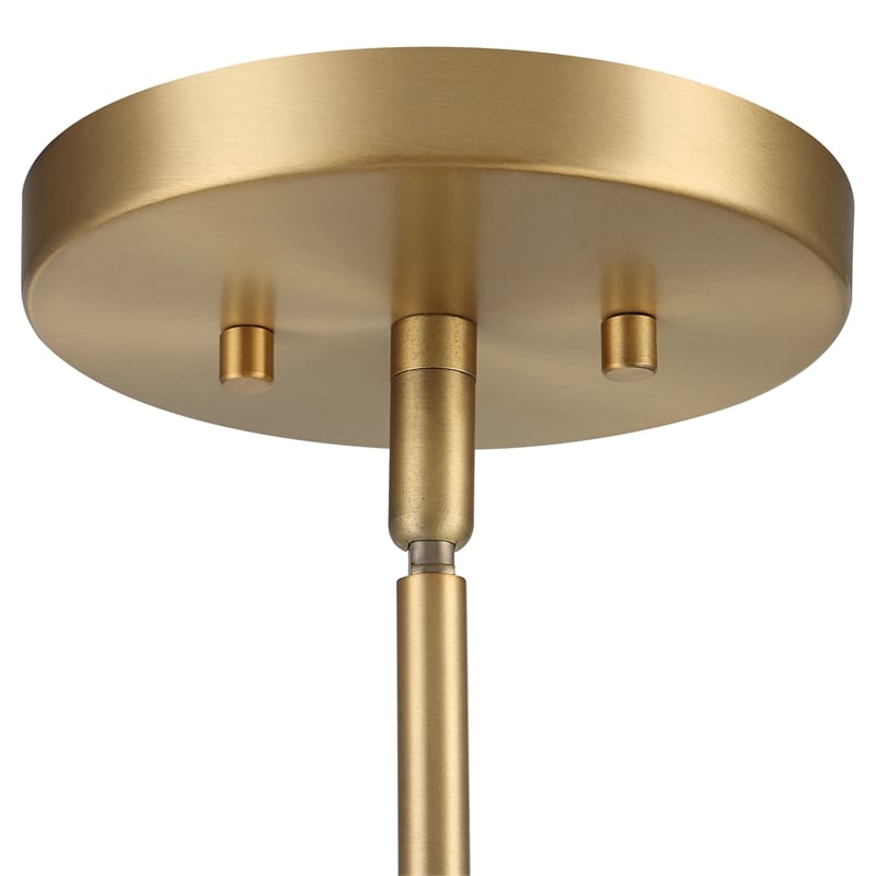Uttermost 1-Light Contemporary Metal Mini Pendant in Brass/White Finish