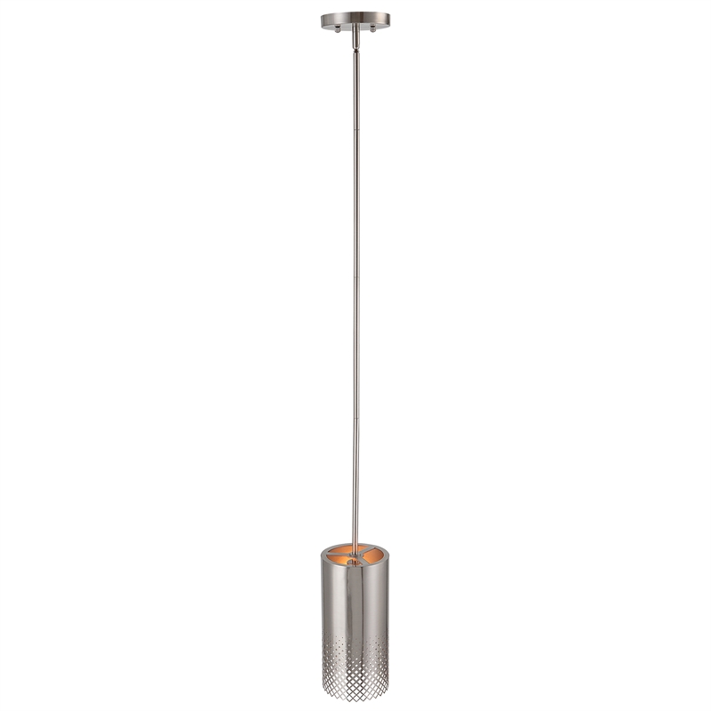 Uttermost Manheim 1-Light Contemporary Metal Cylinder Pendant in Nickel