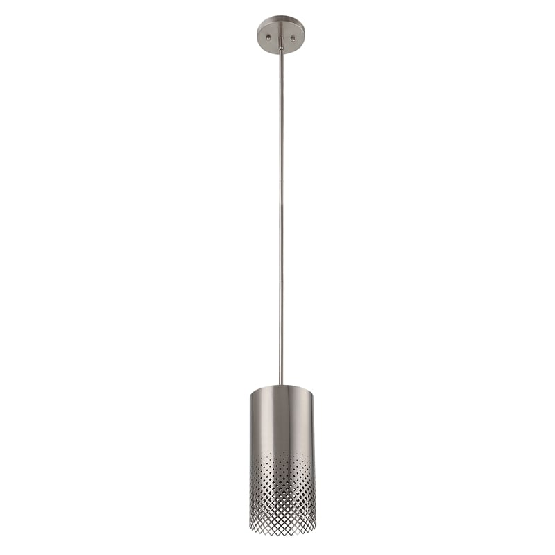 Uttermost Manheim 1-Light Contemporary Metal Cylinder Pendant in Nickel