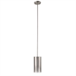Uttermost Manheim 1-Light Contemporary Metal Cylinder Pendant in Nickel