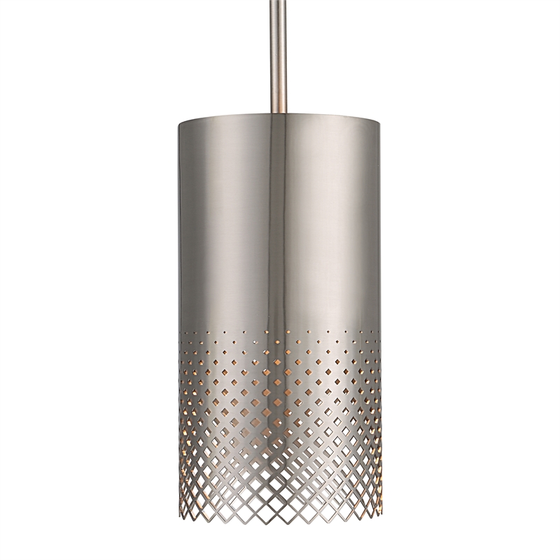 Uttermost Manheim 1-Light Contemporary Metal Cylinder Pendant in Nickel