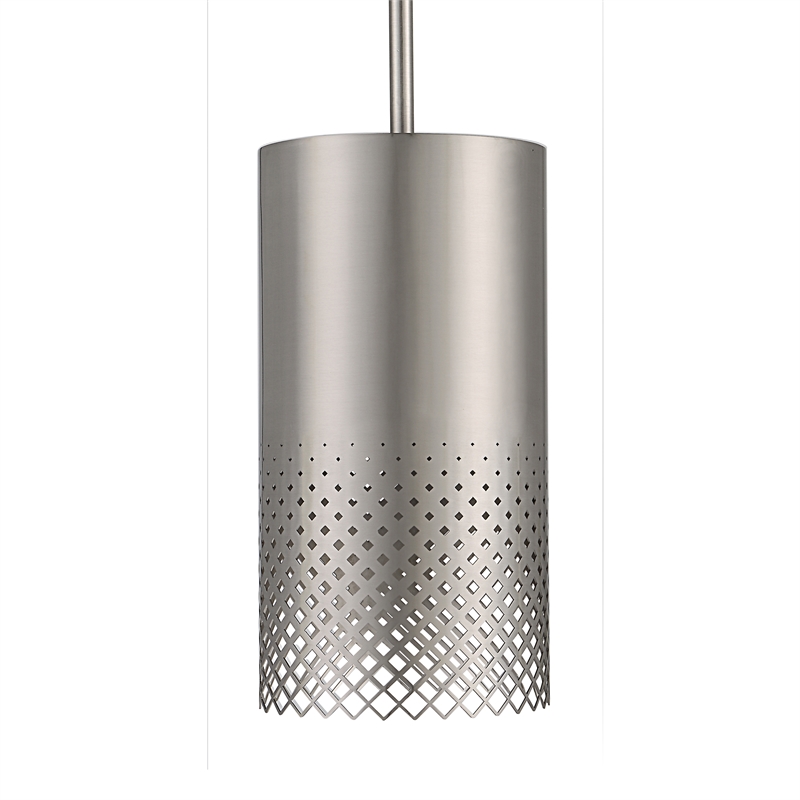 Uttermost Manheim 1-Light Contemporary Metal Cylinder Pendant in Nickel