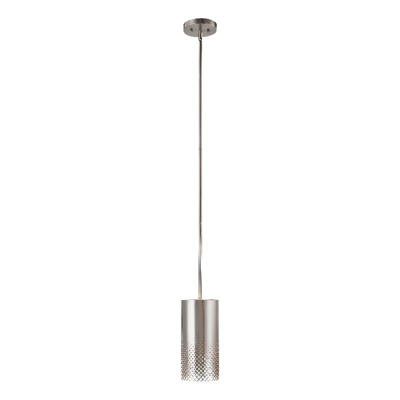 Uttermost Manheim 1-Light Contemporary Metal Cylinder Pendant in Nickel