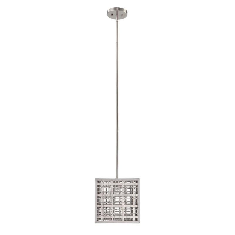 Uttermost Pendleton 1-Light Contemporary Metal Pendant in Nickel