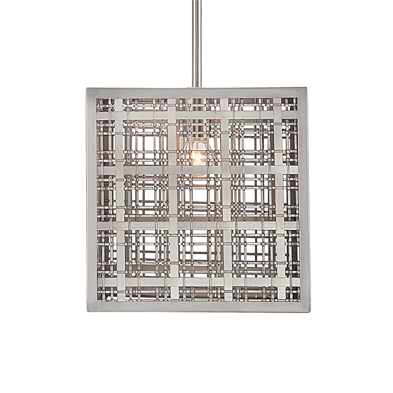 Uttermost Pendleton 1-Light Contemporary Metal Pendant in Nickel