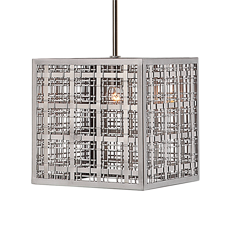 Uttermost Pendleton 1-Light Contemporary Metal Pendant in Nickel