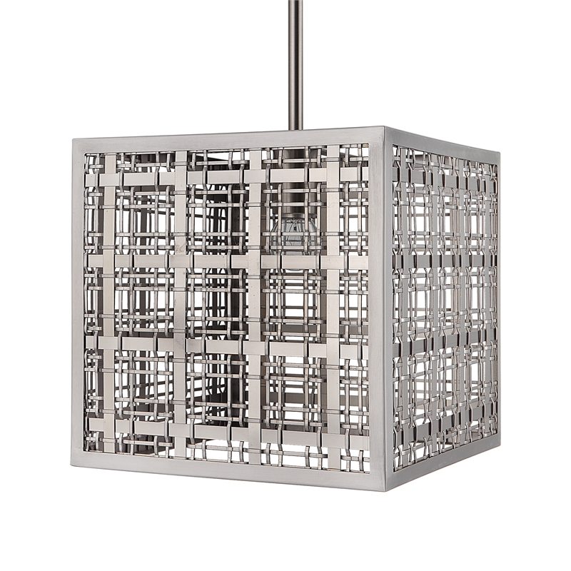 Uttermost Pendleton 1-Light Contemporary Metal Pendant in Nickel