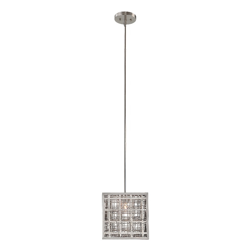 Uttermost Pendleton 1-Light Contemporary Metal Pendant in Nickel