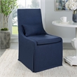 Uttermost Coley Farmhouse Style Wood and Fabric Armless Chair in Blue