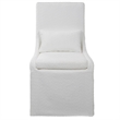 Uttermost Coley Contemporary Style Wood and Fabric Armless Chair in White