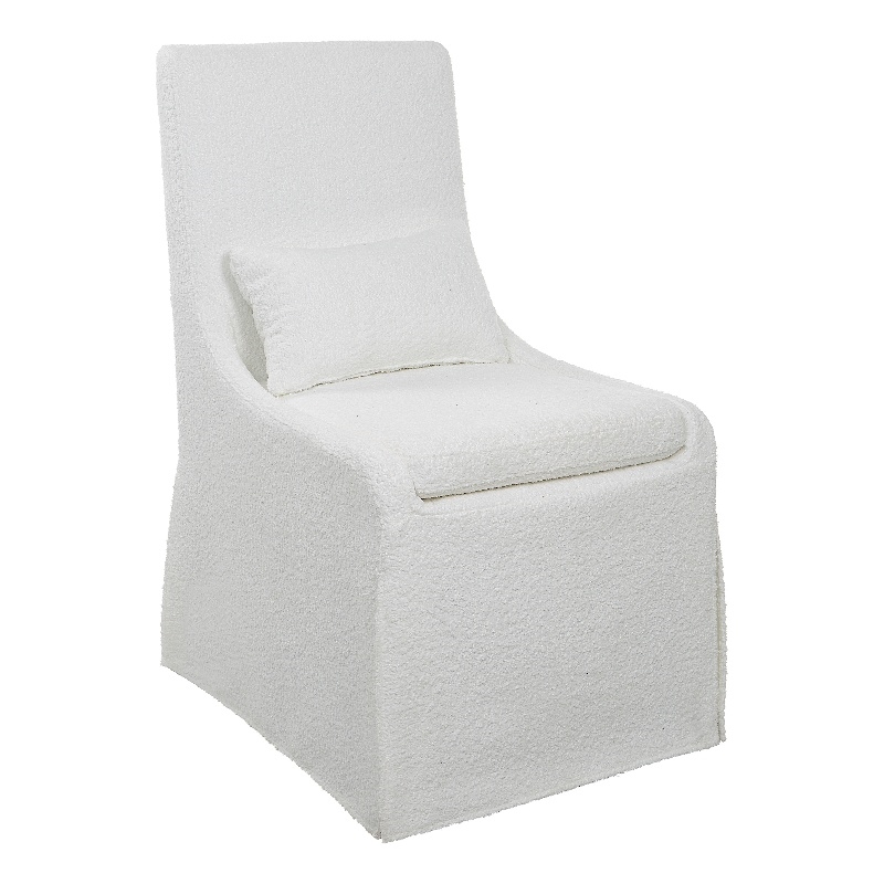 Uttermost Coley Contemporary Style Wood and Fabric Armless Chair in White