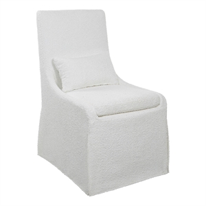 uttermost coley contemporary style fabric armless chair in white