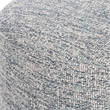 Uttermost Avila Round Fabric Tweed Ottoman in Blue/White/Walnut