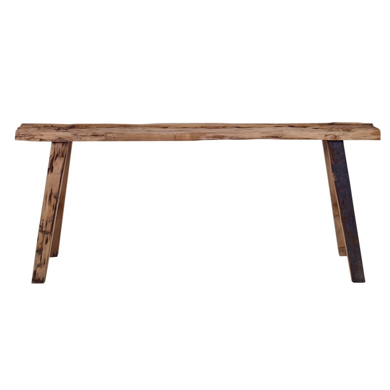 Uttermost Paddock Farmhouse Pine Wood Bench in Natural Finish