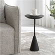 Uttermost Midnight Contemporary Steel Metal Accent Table in Black