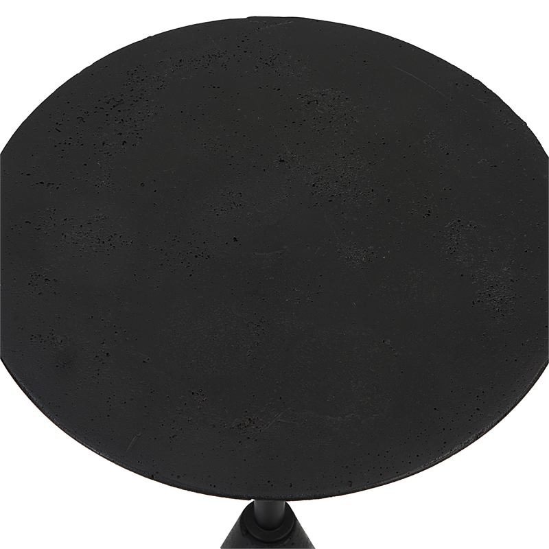 Uttermost Midnight Contemporary Steel Metal Accent Table in Black