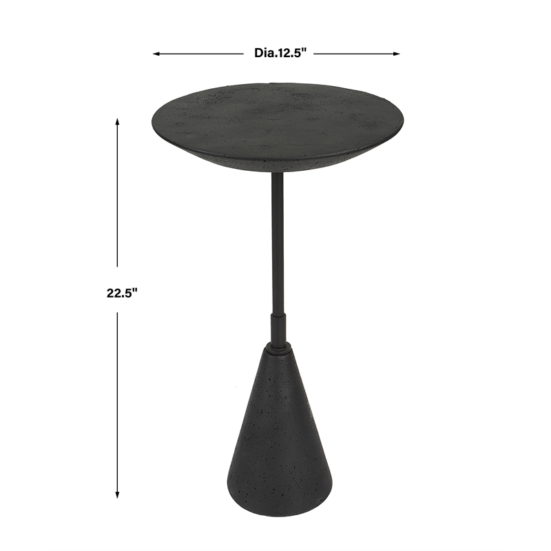 Uttermost Midnight Contemporary Steel Metal Accent Table in Black