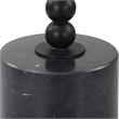 Uttermost Bead Contemporary Marble and Iron Metal Drink Table in Black