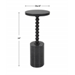 Uttermost Bead Contemporary Marble and Iron Metal Drink Table in Black