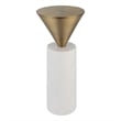 Uttermost Top Hat Contemporary Marble and Steel Drink Table in Brass/White