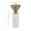 Uttermost Top Hat Contemporary Marble and Steel Drink Table in Brass/White