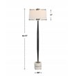 Uttermost Miraz Contemporary Iron and Marble Floor Lamp in Black Finish