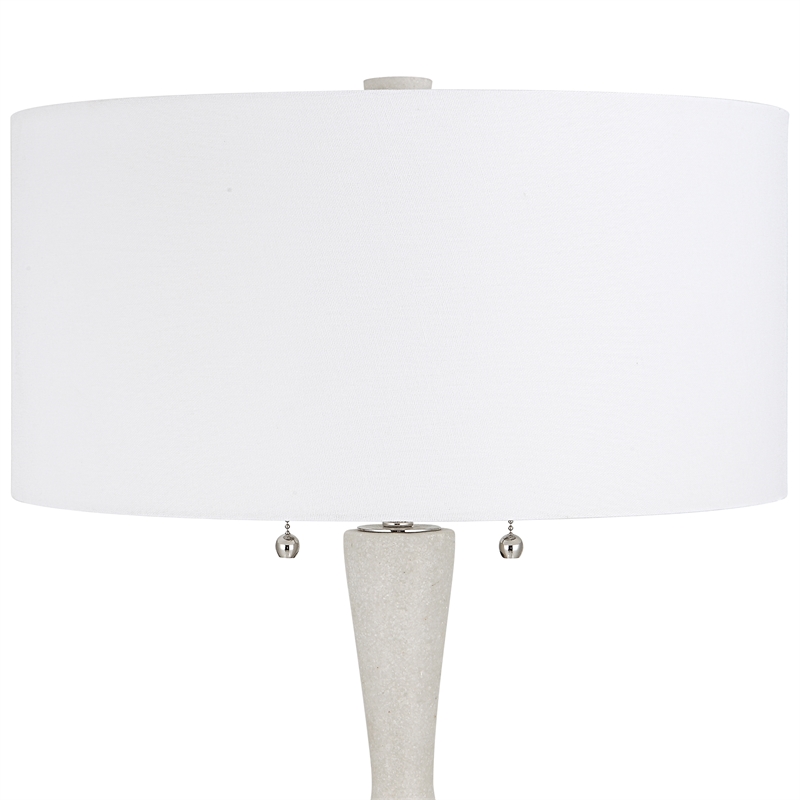 Uttermost Sharma Transitional Rice Resin and Iron Metal Table Lamp in White