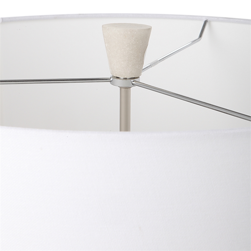 Uttermost Sharma Transitional Rice Resin and Iron Metal Table Lamp in White