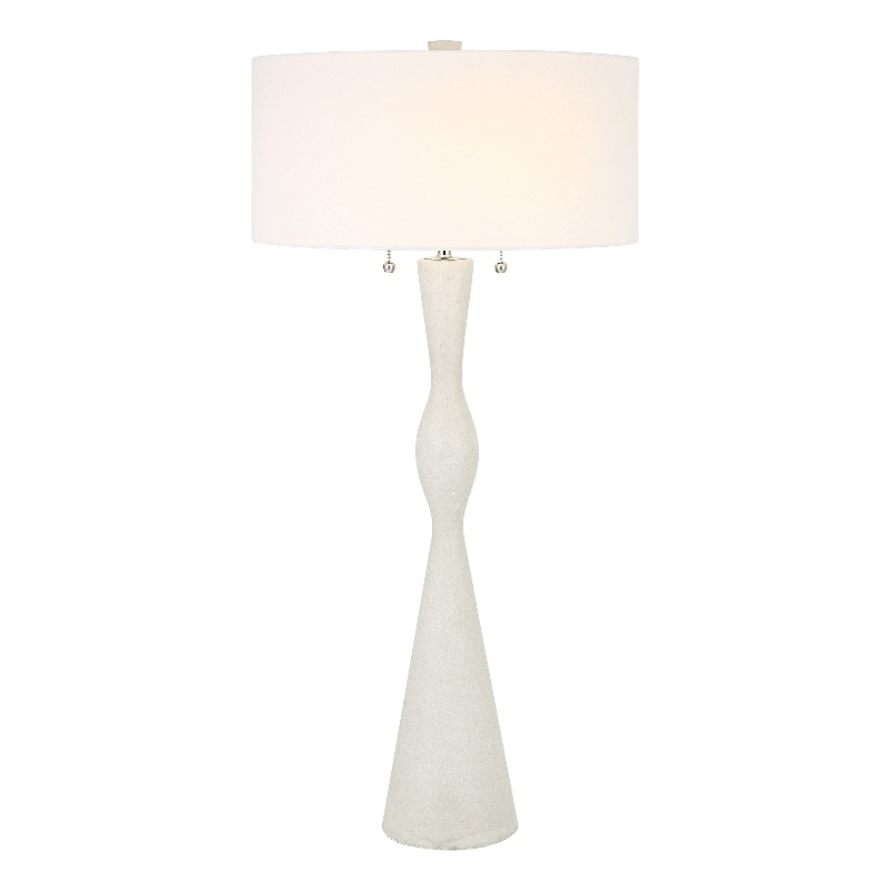 Uttermost Sharma Transitional Rice Resin and Iron Metal Table Lamp in White