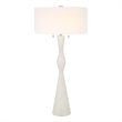 Uttermost Sharma Transitional Rice Resin and Iron Metal Table Lamp in White